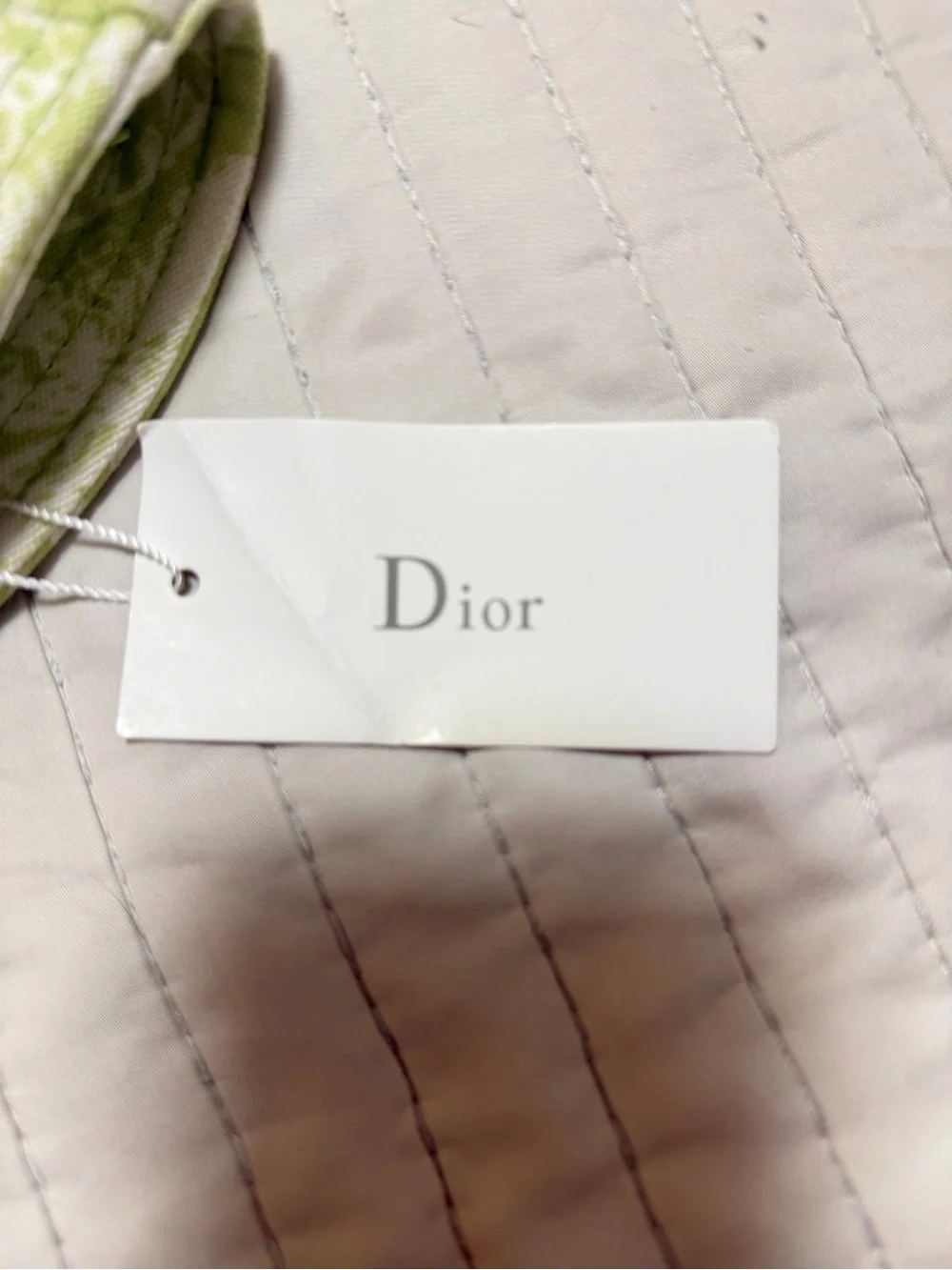 Christian Dior Toile de Jouy Green White Cotton Bucket Hat